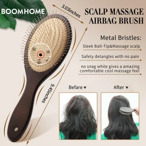 Denman Head Massage Brush With Steel Needle Scalp Airbag