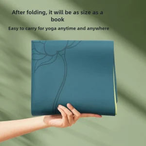 Foldable Absorbing PU Rubber Yoga Mat for Pilates, Dance & Jump Rope