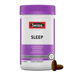 Swisse Sleep Valerian Root Capsules - Herbal Sleep Supplement with Magnesium & Hops | 120 Tablets